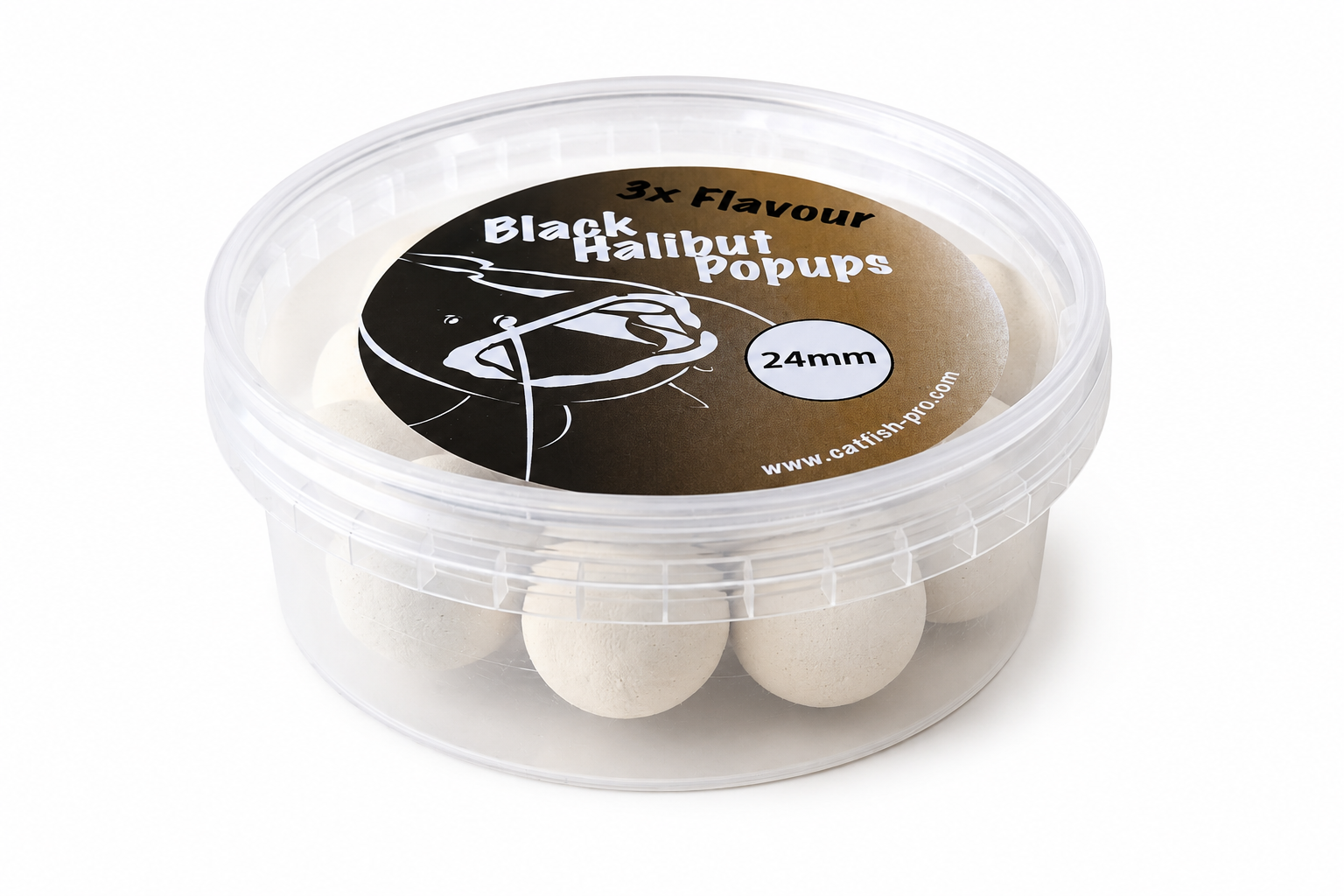 Catfish Pro Black Halibut 24mm White Pop-Ups