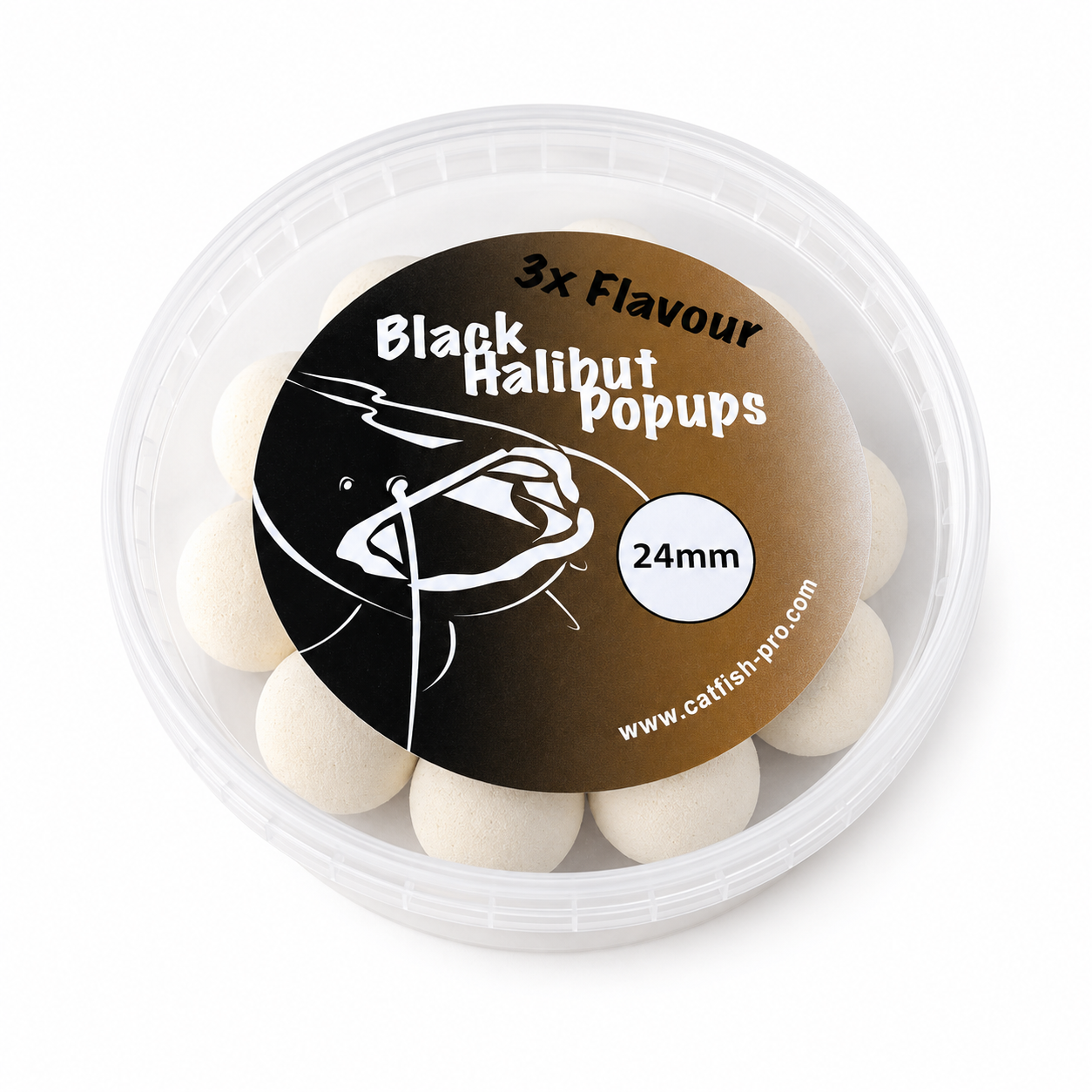 Catfish Pro Black Halibut 24mm White Pop-Ups