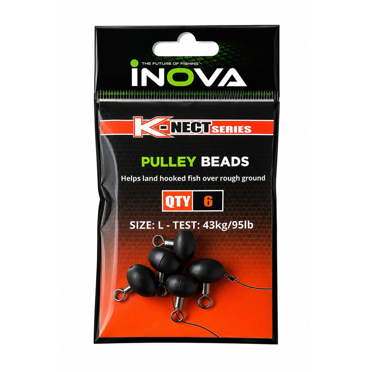 INOVA PULLEY BEADS x 6 PER PACKET | SEA FISHING RIG ACCESSORIES